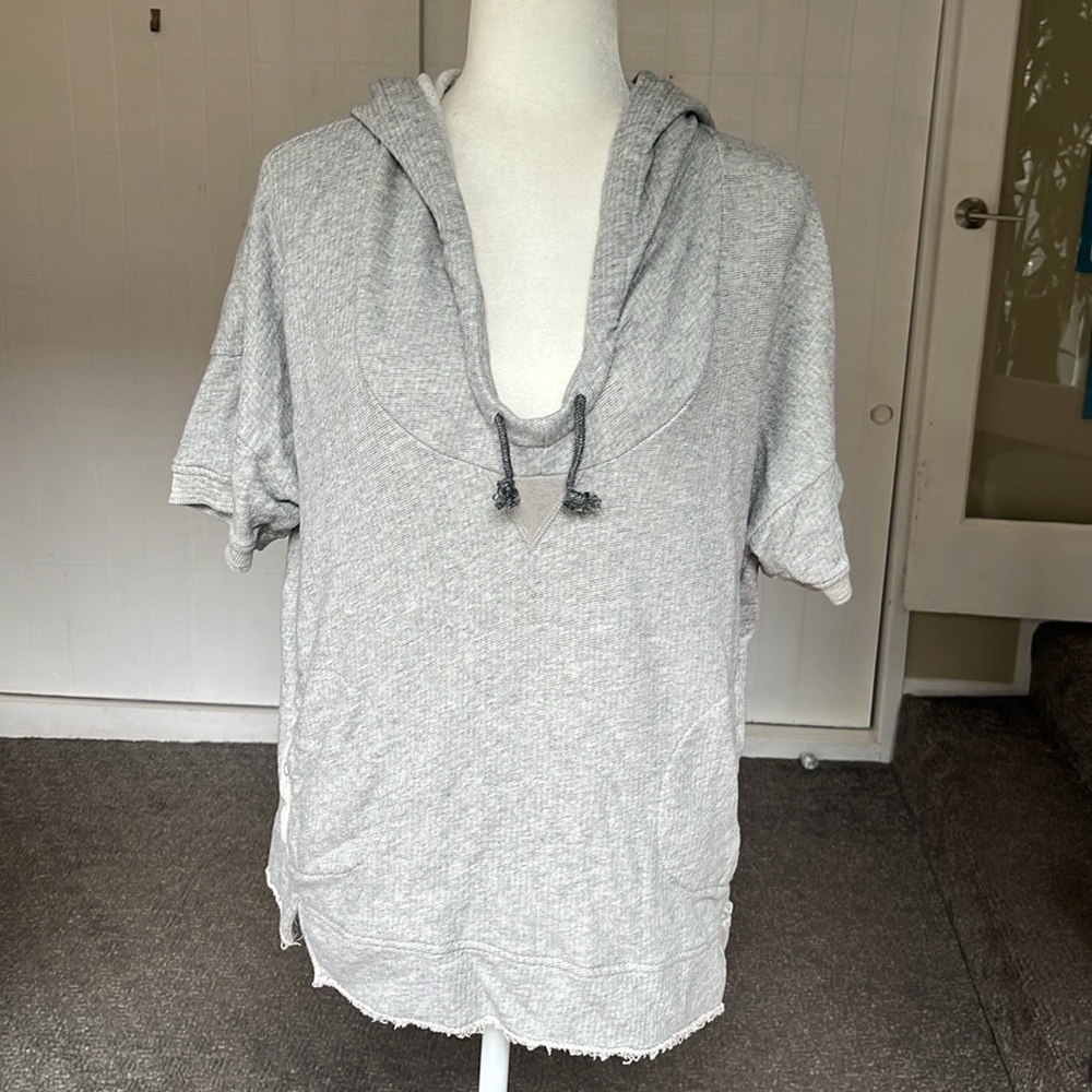 🧘🏻‍♀️Alternative Apparel Organic Cotton Move Open Back Hoodie gray size large